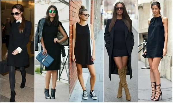 С чем носить черное платье - собираем стильный и модный образ, подбираем обувь, одежду и аксессуары